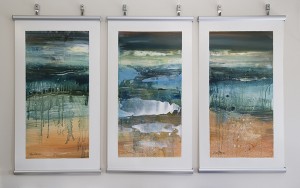 Salt pan Series- three original paintings by Lyne Marshall