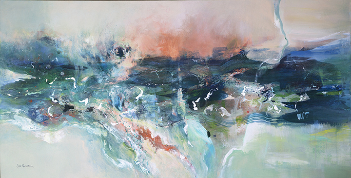 Properties of Water - Lyne Marshall 153 x 76 acrylic on canvas SOLD