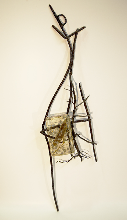 Remnants - resin, metal, organic material, 65 x 20 x 8 cm - Lyne Marshall